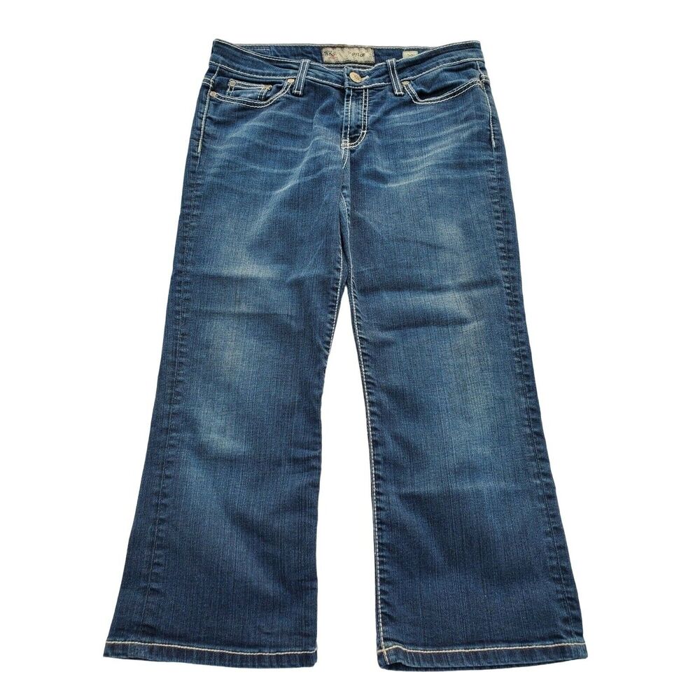BKE Capri 28 Womans‎ Payton Dark Wash Low Rise Casual Summer Bottoms Blue